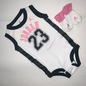 Jordan Pink & White Onesie
